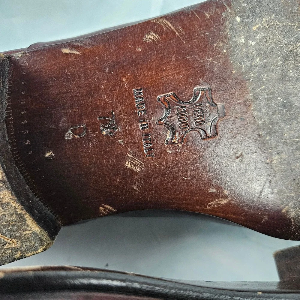 Nordstrom vintage made in italy‎ leather oxford loafers red burgundy women's 7m - Picture 8 of 9